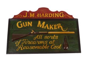 WOODEN GUN SHOP ADVERTISEMENT SIGN