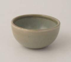 MID-CENTURY CELADON GREEN ENAMELLED BOWL