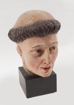 17TH-CENTURY SPANISH POLYCHROME HEAD