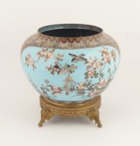 JAPANESE MEIJI CLOISONNE ENAMELLED POT