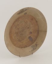 18TH-CENTURY CRACKLE GLAZED STONEWARE PLATE