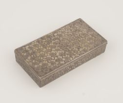 19TH-CENTURY SILVERED METAL BOX