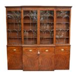 19TH-CENTURY MAHOGANY & INLAID BOOKCASE