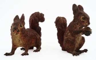 2 COLD PAINTED VIENNA BRONZE SQUIRRELS