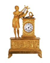 REGENCY GILT BRONZE MANTLE CLOCK