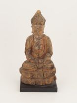 CHINESE MING DYNASTY CARVED WOOD BUDDHA