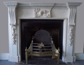 NEO-CLASSICAL STATUARY MARBLE CHIMNEY PIECE