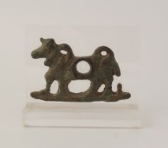 IRANIAN GREEN PATINATED IRON AGE BRIDLE PLAQUE