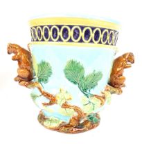 19TH-CENTURY MINTON MAJOLICA JARDINIERE