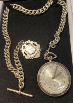 STERLING SILVER HEAVY WATCH CHAIN