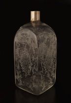 19TH-CENTURY SILVER MOUNTED PERFUME BOTTLE