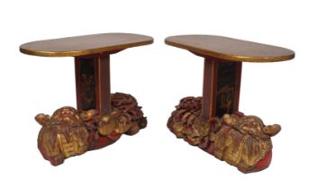 PAIR LATE 19TH-CENTURY CHINESE LACQUERED TABLES