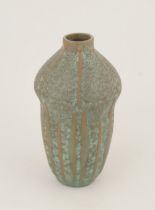 GREEN GLAZED STONEWARE VASE