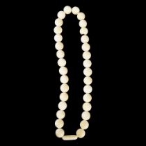 EARLY 20TH-CENTURY IVORY BEAD NECKLACE