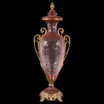 LARGE ROSE CRYSTAL URN