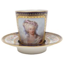 19TH-CENTURY SEVRES CUP AND SAUCER