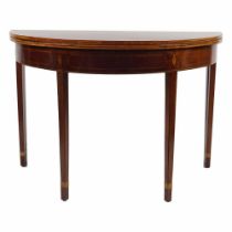 GEORGE III MAHOGANY & INLAID GAMES TABLE