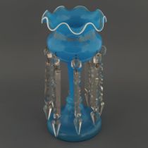VICTORIAN PARCEL-GILT BLUE GLASS EPERGNE