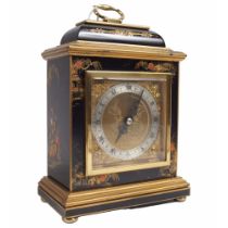 EDWARDIAN LACQUERED BRACKET CLOCK