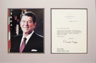 RONALD REAGAN SIGNED MANUSCRIPT AS PRESIDENT