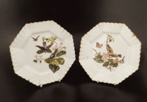 PAIR 19TH-CENTURY WORCESTER PORCELAIN PLATES