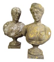 PAIR 18TH-CENTURY OR EARLIER STONE BUSTS