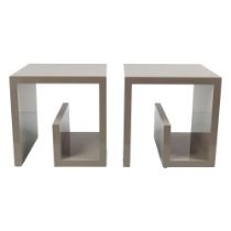 PAIR OF DESIGNER MOULDED LAMP PEDESTALS