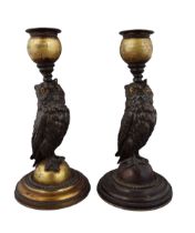 PAIR 19TH-CENTURY BRONZE CANDLESTICKS