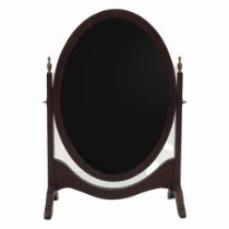 EDWARDIAN MAHOGANY CRUTCH MIRROR