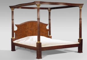 LARGE WALNUT 4-POSTER BED