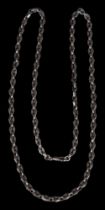 LONG SILVER FANCY-LINK NECKLACE