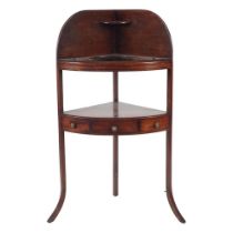 GEORGE III MAHOGANY CORNER WASHSTAND