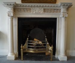 NEO-CLASSICAL WHITE MARBLE CHIMNEY PIECE