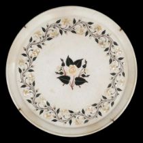 19TH-CENTURY ALABASTER & MOTHER O'PEARL PLATE