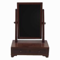 GEORGE III MAHOGANY & INLAID CRUTCH MIRROR