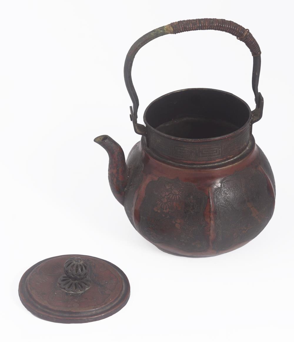 19TH-CENTURY JAPANESE HAND-HAMMERED TEAPOT - Image 3 of 3