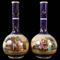 PAIR 19TH-CENTURY VIENNA PORCELAIN VASES