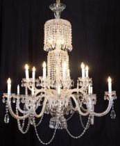 LARGE REGENCY CRYSTAL CHANDELIER