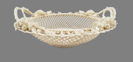 2ND PERIOD BELLEEK WOVEN BASKET