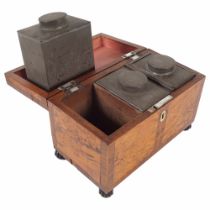 REGENCY AMBOYNA TEA CADDY