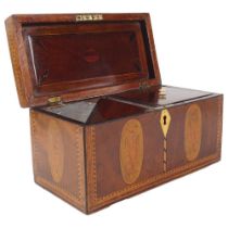 GEORGE III MAHOGANY TEA CADDY