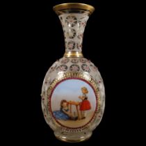 19TH-CENTURY PIETRA DURA ENCRUSTED GLASS VASE