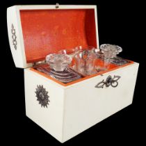 19TH-CENTURY SILVER AND IVORY DRINKS CASKET