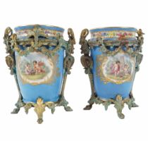 PAIR 19TH-CENTURY SEVRES URNS