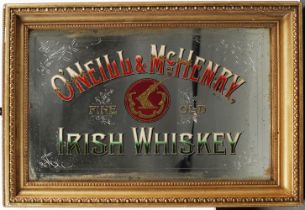 LARGE PAINTED WHISKEY PUB MIRROR