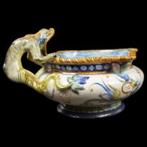 19TH-CENTURY ITALIAN FAIENCE SAUCE BOAT