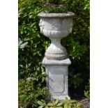 NEO-CLASSICAL MOULDED STONE URN