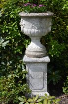 NEO-CLASSICAL MOULDED STONE URN