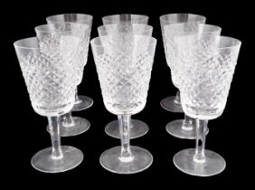 9 WATERFORD CRYSTAL WINE GLASSES