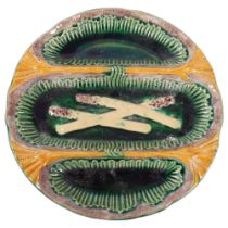 19TH-CENTURY FRENCH MAJOLICA ASPARAGUS DISH